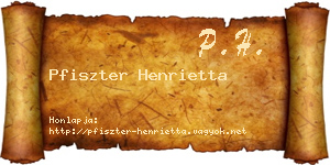 Pfiszter Henrietta névjegykártya