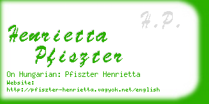 henrietta pfiszter business card